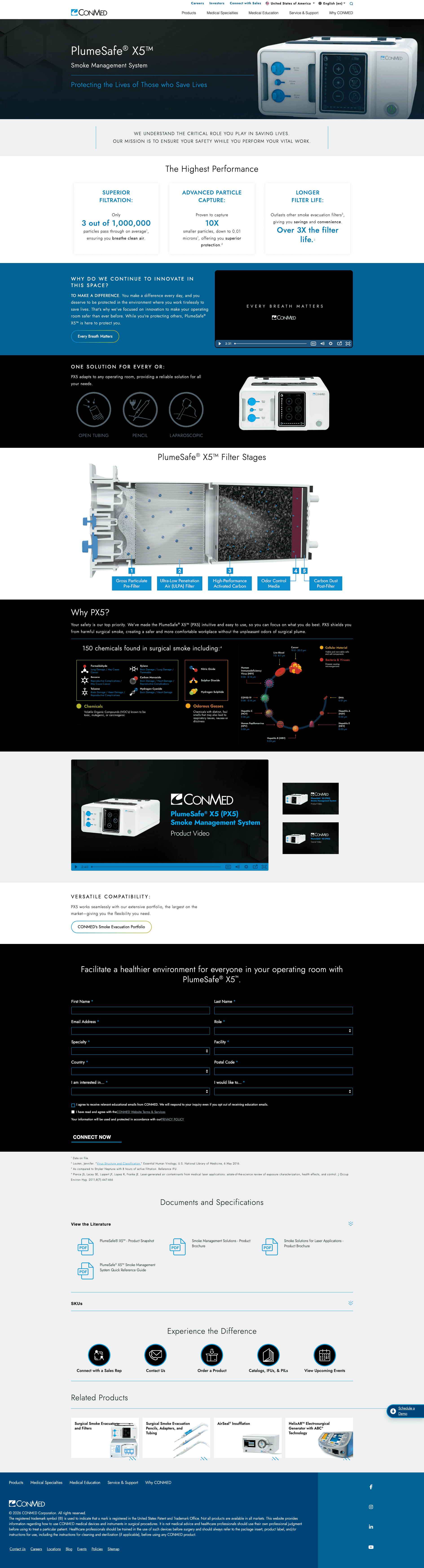 PX5 Product Page screenshot.